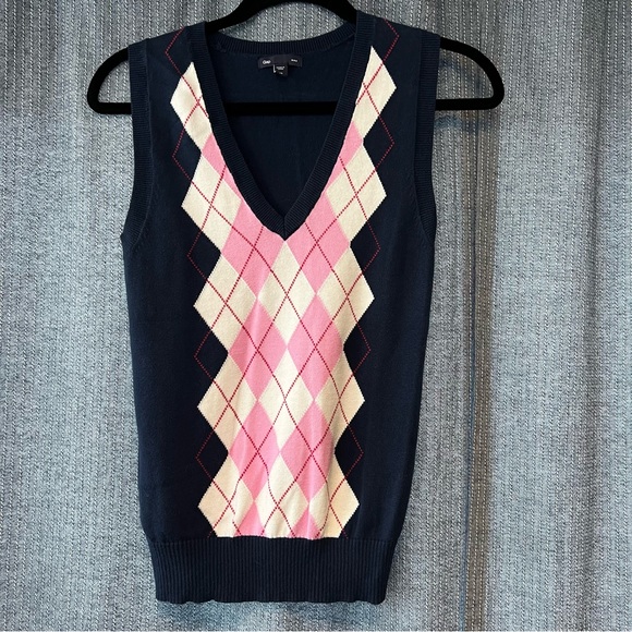 Gap Women’s Argyle Sweater Vest, Navy, XS - Picture 1 of 2